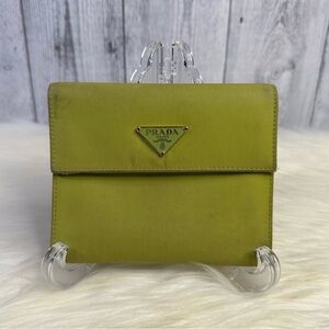 PRADA nylon wallet in lime green